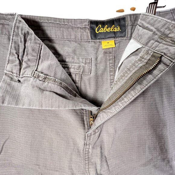Cabelas Mens Gray Cargo Shorts 38 Lightweight Outdoor Hiker Pockets Ripstop - Picture 4 of 11